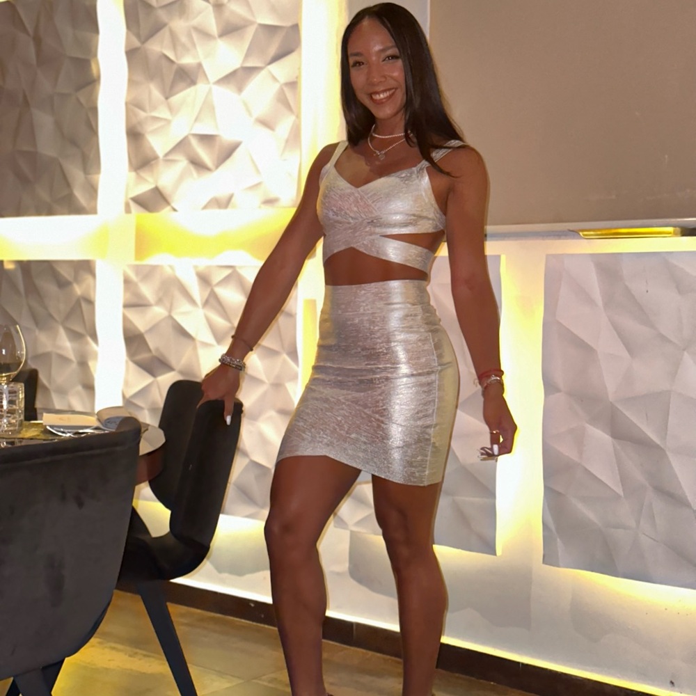 Silver Women's Skirt and top set